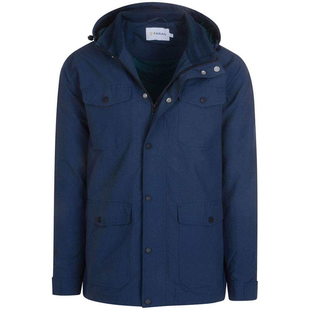 Farah Vintage Lakota 4 Pocket Coat in Navy