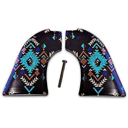 Premium Gun Grips Compatible Replacement Grips fit Heritage Arms Rough Rider Best ABS HD Image of Aztec Blanket UV Printed - Premium Gun Grips