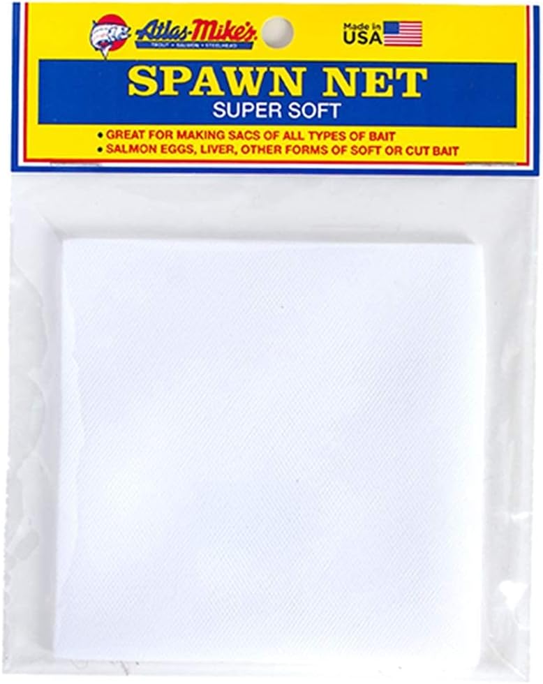 Atlas Mike's Spawn Net Squares Great to Keep Fishing Bait Together, White, 4 X 4-Inch