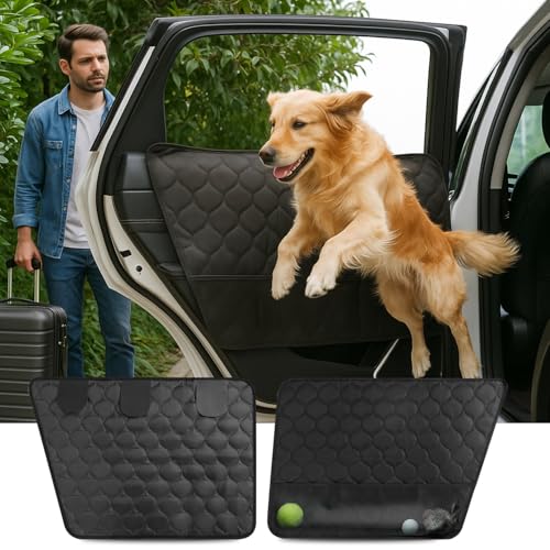 ThermoHalo 2PCS Car Door Protector for Dogs - Waterproof Pet Car Door Cover with Scratch Protection, Universal Fit for All Vehicles (L)