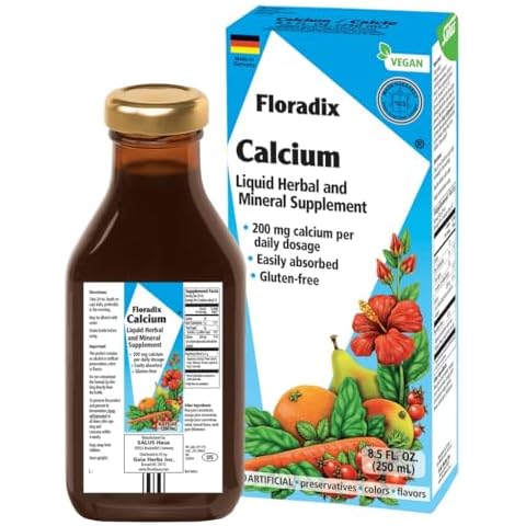 Floradix by Salus Calcium & Magnesium Liquid Herbal & Mineral Supplement - Organic Supplement with Vitamin D, Zinc & Magnesium Citrate - Support Bone Health - 8.5 fl oz Cover