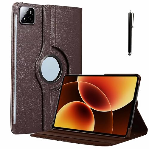 Image of ProElite Cover for Xiaomi Mi Pad 8 /Pad 8 Pro 11.2 inch Cover, 360 Rotatable Flip Case (Support Auto Sleep Wake), Brown