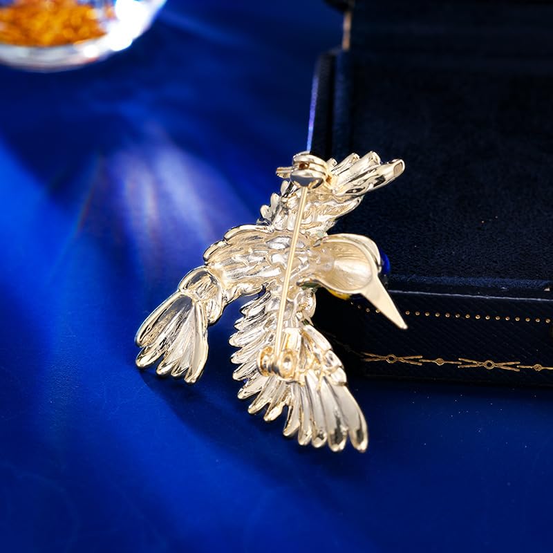 Image of Animal Bird Brooch Pins for Women Rhinestone Lapel Pin Accessories Blazer Dress Denim Jacket Birthday Wedding Jewelry Gifts