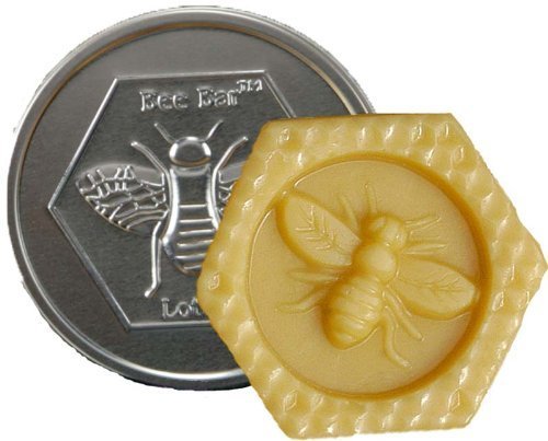 Honey House Large Bee Bar Natural Solid Lotion Bar 2 Oz in Embossed Tin Case, Assortment of 5 Scented Bars