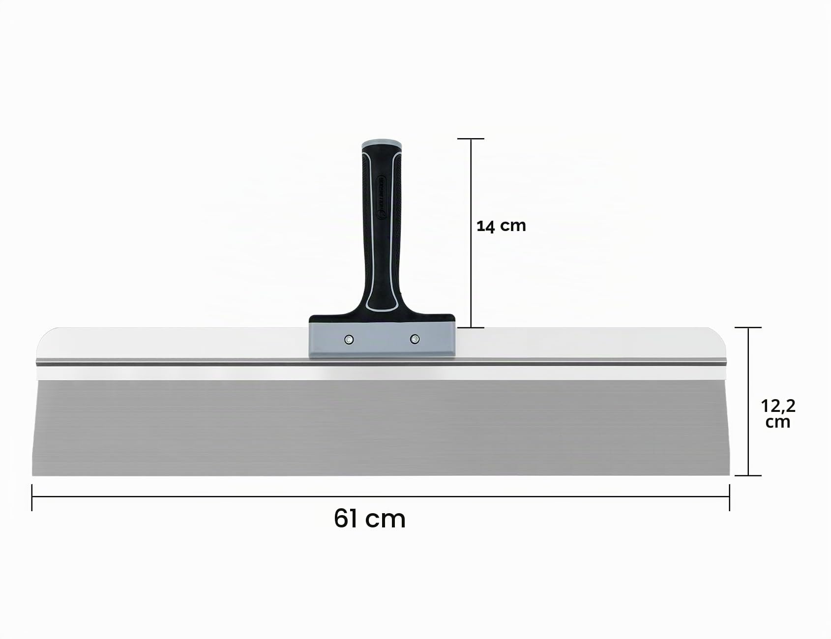 ROLLINGDOG Spatule de surface de 600 mm – Spatule large pour cloison sèche, idéale pour le masquage et le lissage, lame en acier inoxydable, poignée en caoutchouc confortable