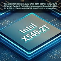 10G Dual RJ45 Port PCI-E Netzwerkkarte, mit X540 Controller, Gigaplus X540-T2 10Gb Ethernet Adapter mit 2 * 10Gbe NIC, Unterstützung von Windows/Linux/ESX Servern – Ansicht 6