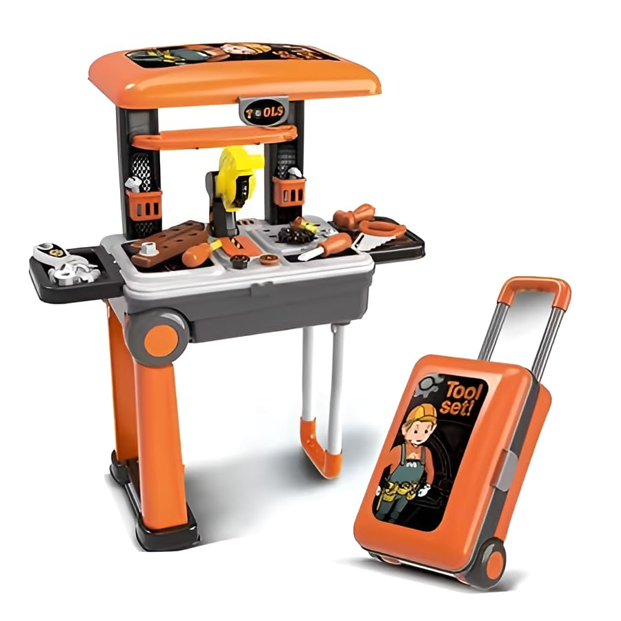 PLAYSKOUT Kids Construction Tool Mechanics Kit – 2-in-1 Pretend Play Tool Set with Roleplay Workshop, Complete Tool Kit in Briefcase for Kids, Hands-On Learning and Creative Building Fun (B0D8QKQGFC) Amazon Price History, Amazon Price Tracker