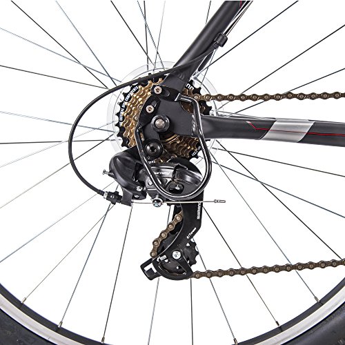 27.5" Royce Union RMT Mens 21-Speed All-Terrain Mountain Bike, 22" Aluminum Frame, Twist Shift, Matte Black - Thumbnail 6