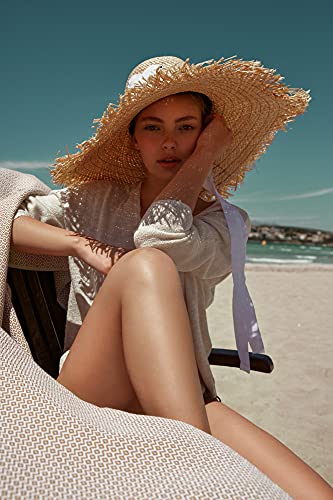 Smyrna Original Turkish Beach Towel | 100% Genuine Cotton, Prewashed, 37 X 71 Inches | Peshtemal And Turkish Bath Towel For Spa, Beach, Pool, Gym And Bathroom (Latte) #TOP1
