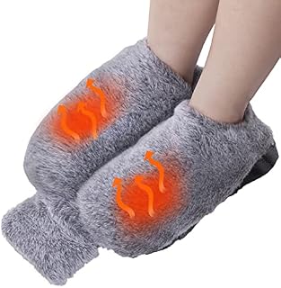 WARMTUYO Heated Foot Warmer, 2 Litre Hot Water Bottle with Soft Plush Cover, Foot Warmers Hand Warmer for Men and Women, Durable Anti-Slip Sole, Hot Water Bottle Pouch for Pain Relief