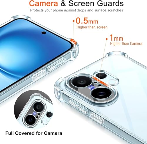 Image of Lustree Compatible with vivo X200 FE 5G Back Cover| Clear + TPU Case with 4 Corner Air Cushion Protection & Camera Protection | Slim& Stylus Cover for vivo X200 FE 5G