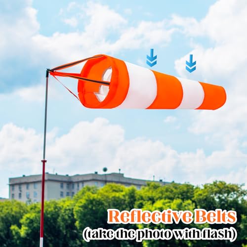 Image of Wind Socks for Outside Heavy Duty, 30 Inch Waterproof Rip-Stop Hanging Windsock Wind Direction Indicators with Reflective Belt for Outdoors Airport Farm Park Yard