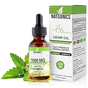 Organic Hemp Oil 1000mg – Ultra Premium Hemp Oil Drops 1000mg – Natural Hemp Oil Extract Tincture – Non-GMO Ultra-Pure CO2 Extracted Drops – Omega Fatty Acids 3 6 9 – Organically Grown & Made in USA