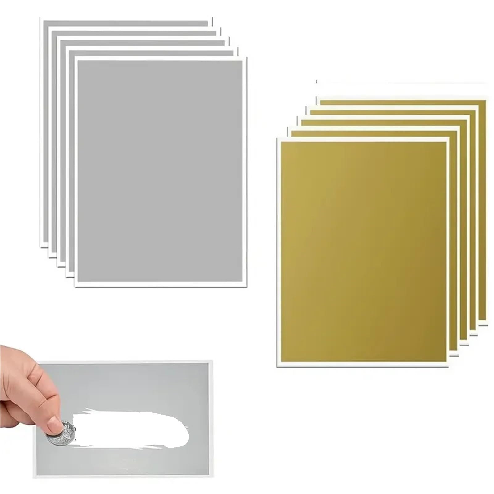 Naklejki zdrapki 30 szt. 8,5 x 11 cali pełny arkusz naklejki zdrapki do gier biznesowych Party Favor karta nagród folia powłoka naklejki dla majsterkowiczów(Silver)