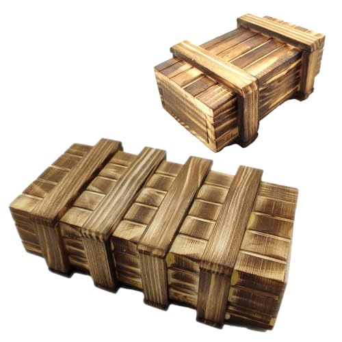 Puzzle Box 2Pcs Wooden Mystery Box with Hidden Compartment Brain Teaser for Cash Gift Voucher Jewellery Fun Birthday & Wedding Gift for Adults & Kids