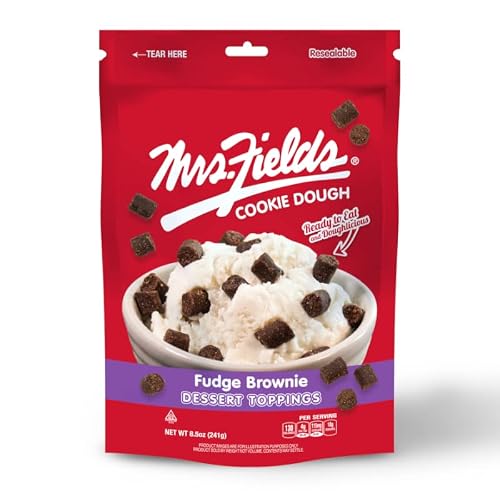 1 Bag x Mrs.Fields Cookie Dough Fudge Brownie Dessert Toppings - Resealable bag - Imported form US