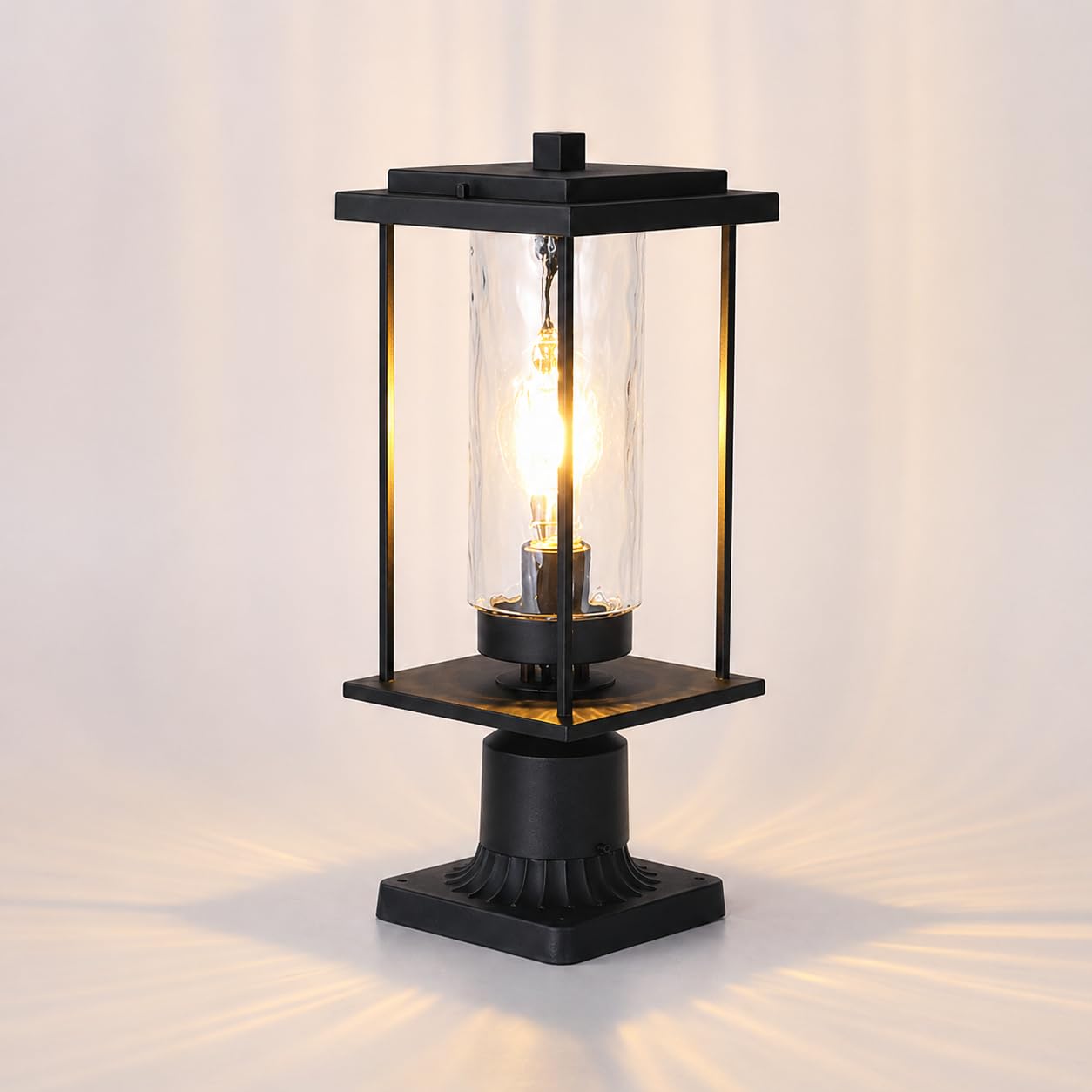 Outdoor Post Lights, Waterproof Aluminum Pillar Light with Warm LED Bulb