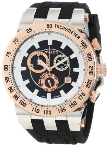 MULCO Blue Marine Women’s Watch Quartz Multifunctional Movement Stainless Steel and Silicone Band Premium Analog Display Swarovski Tones and Rose Gold Accents Water Resistant