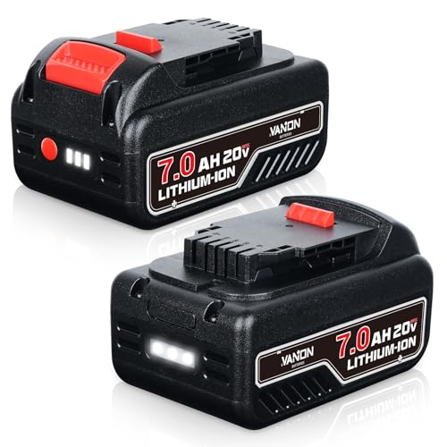 VANON 7.0Ah 20V DCB200 Battery Replacement for Dewalt 20V Max Battery Lithium Ion Compatible with Dewalt Battery DCB200 DCB204 DCB206 DCB201 DCB203 DCB181 DCB180 20V DCD/DCF/DCG/DCS Series 2 Pack