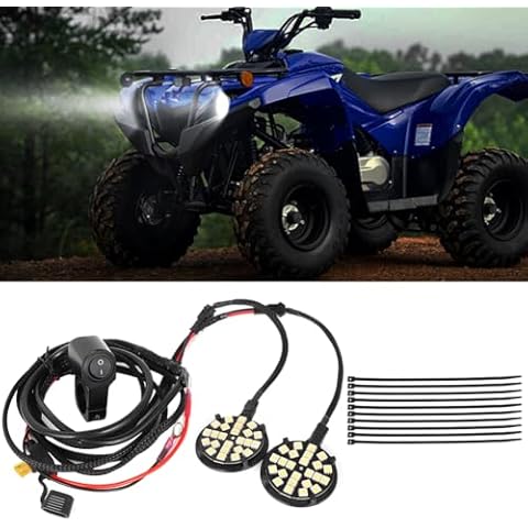 motoparty for Yamaha Grizzly 90 2019-2024 Left & Right Headlight Kit Waterproof Cover