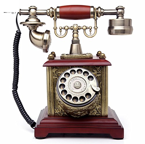 Téléphone fixe antique en bois au design créatif et finitions premium pour votre bureau