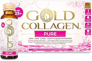 Pure Gold Collagen | The Original #1 Liquid Collagen Drink | Marine Collagen Supplement from Japan with Hyaluronic Acid | 11 Active Ingredients, Patented Nutriglow Complex for Skin Hair Nails