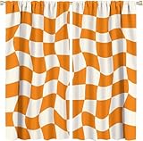Cortinas Opacas Dormitorio Resistente Al Calor 2 Piezas Tablero De Ajedrez Retro 3D Cortina Baratas Suave Poliéster para Moderna Cocina Ventana Decorativa Reducción De Ruido -1633113215909460