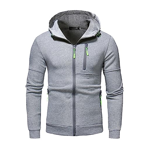 Mens Hoodies Zip Up Lightweight Casual Hoodies for Men with Zip Pockets Casual Long Sleeve Sweatshirt Sports Hooded Jacket4