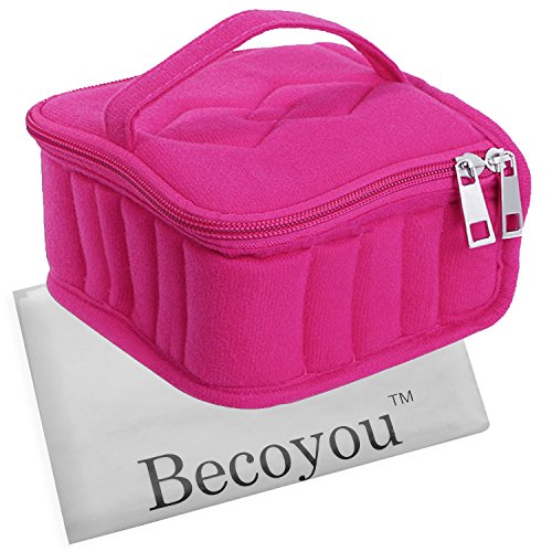 Essential Oils Storage, Becoyou 30-Bottle Essential Oil Case 5ml, 10ml, 15ml Aromatherapy Bottles Essential Oil Storage Boxes, Rose Red