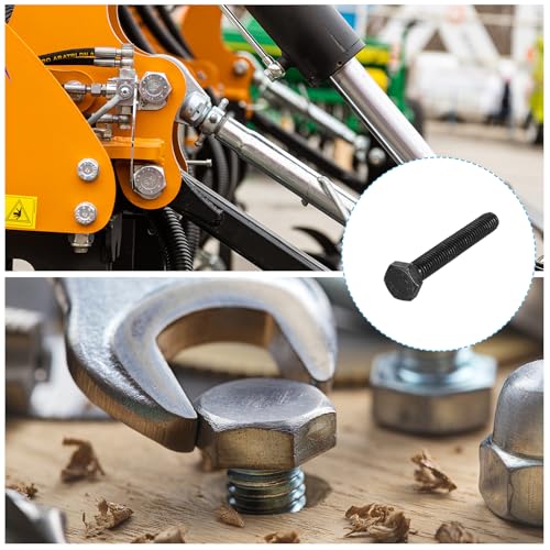 Image of METALLIXITY Hex Bolts (M6-1x40mm) 20Pcs, 12.9 Grade Carbon Steel Fully Threaded Black Oxide, Coarse Thread UNC Hex Head Screw Bolt - for Mechanical Repair