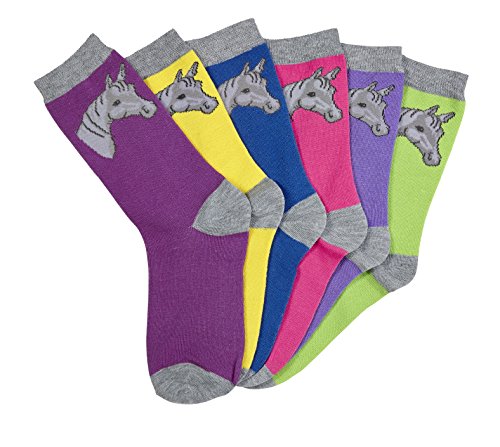 Horse Head Ladies Socks 6 pack assorted Colors