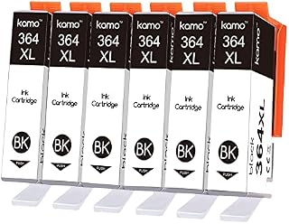 Kamo 364 XL Multipack Compatible with HP 364 364XL Ink Cartridges (6x black), for Deskjet 3070A 3520 3522 3524, Officejet 4620 4622, Photosmart 5520 5510 5524 6520 5514 5515 5522 6510 B110 B210 C310