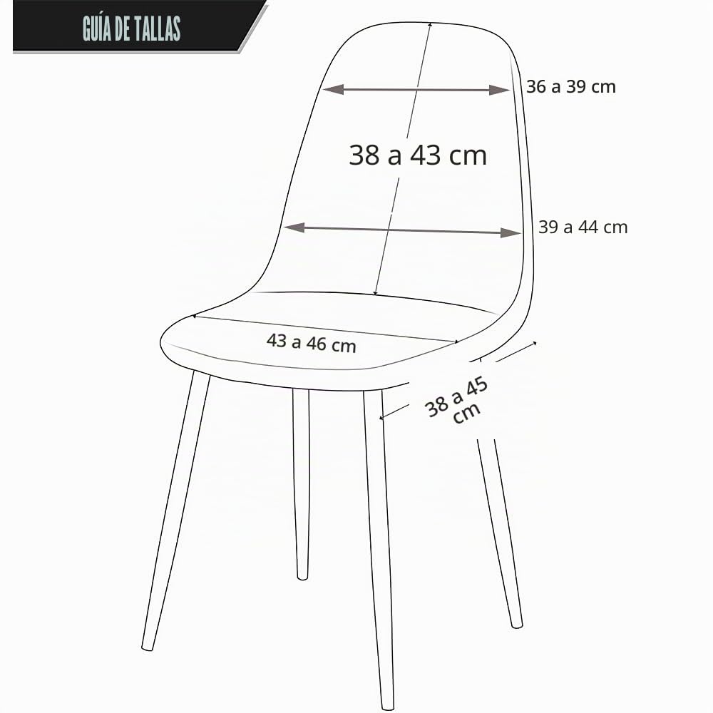 Funda de Silla escandinava elástica Fundas para sillas de Comedor escandinavas 6 Piezas Funda de Silla Extensible Cubre Silla escandinava