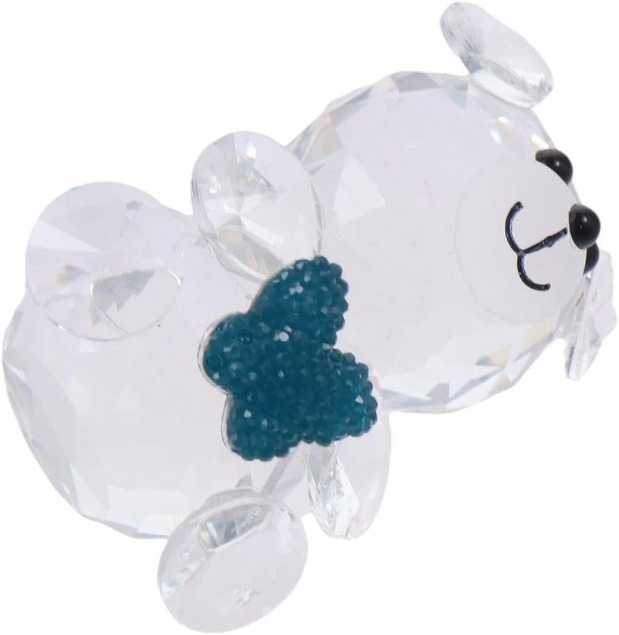 Crystal Bear Statue, Beautiful Glass Bear Decoration Cute Red Love Little Statue Home Decoration Dining Table Animal Collection, Red Love Transparent Decoration(D) - Image 4