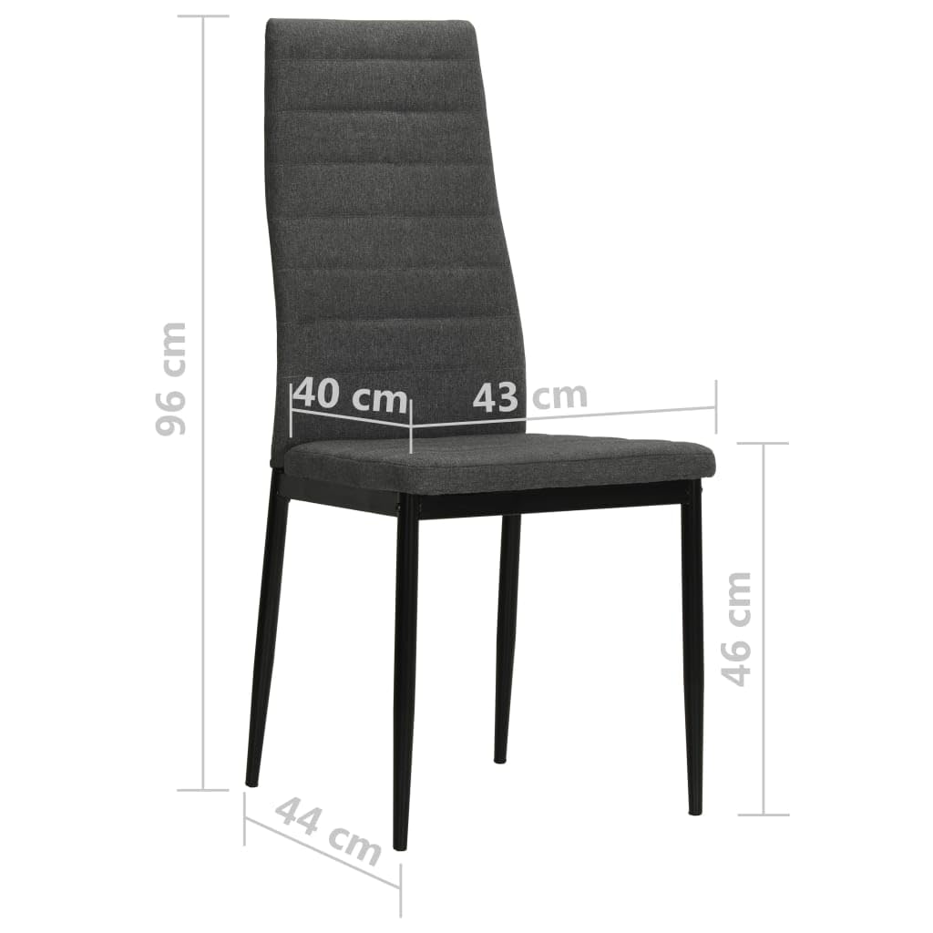 Amazon｜vidaXL ダイニングチェア 4点 ダークグレー 布張り