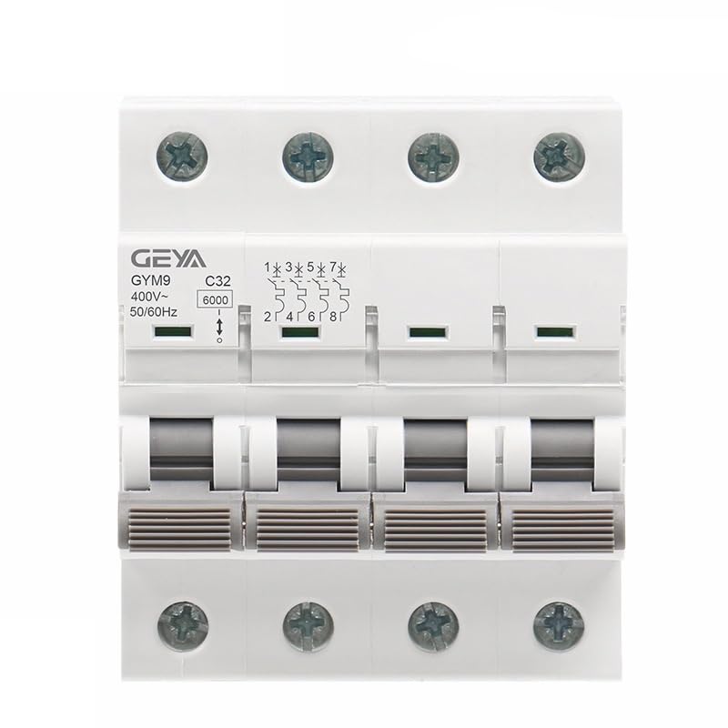 Disjoncteur miniature GYM9 4P 63A rail DIN type CA pour tableau de répartition triphasé