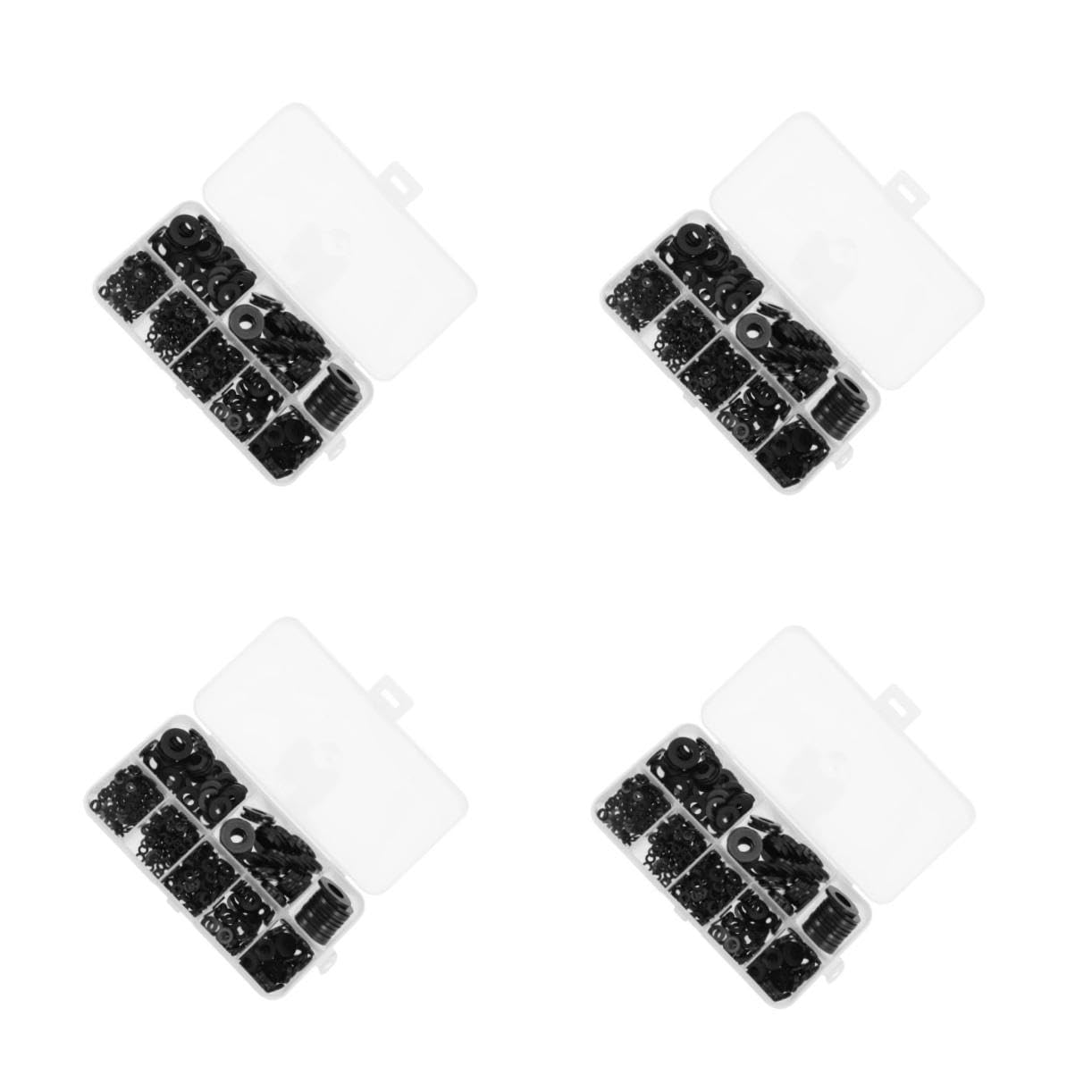 Cabilock 4 Sätze Nylon Unterlegscheiben Flachunterlegscheiben Sortiment Für Heimwerker Autoanwendungen Korrosionsbeständig Für Dichtungen Isolierungen 500 Stück * 4