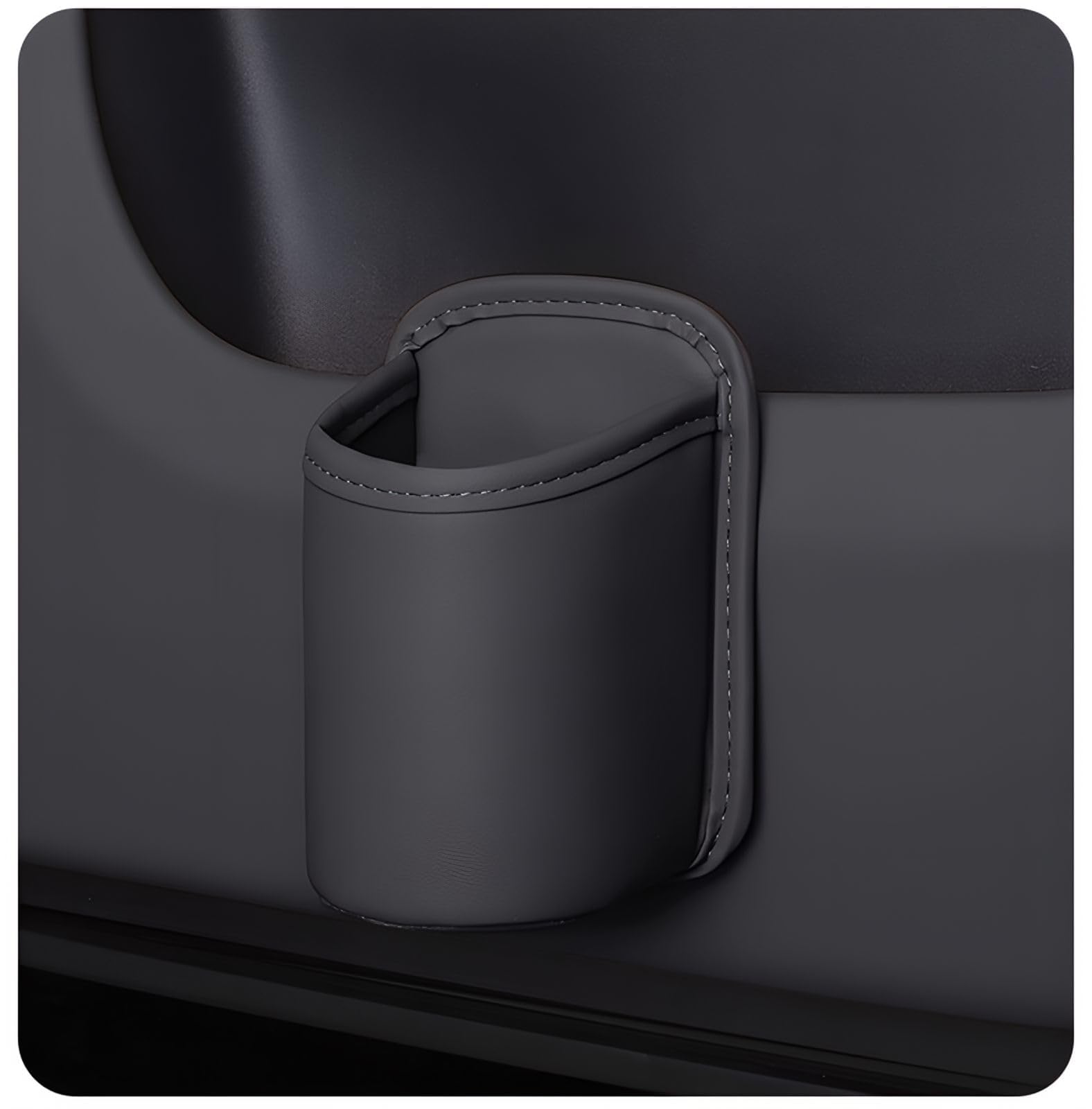 Wenineties Black 2 Pcs Car Cup Holder Pu Leather For Suzuki Ignis/Facelift Hybrid 2017-2024 2025, Door Hanging Storage Organiser Waterproof Interior Drink Mount Bracket,