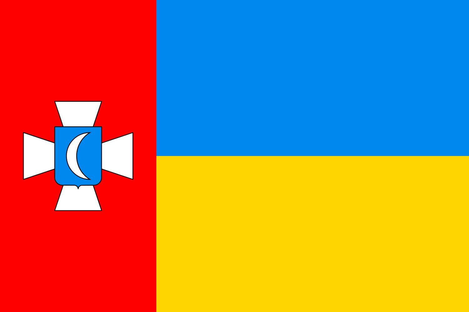 Drapeau Nemyriv raion en tissu premium haute résistance Vinnytsia Oblast