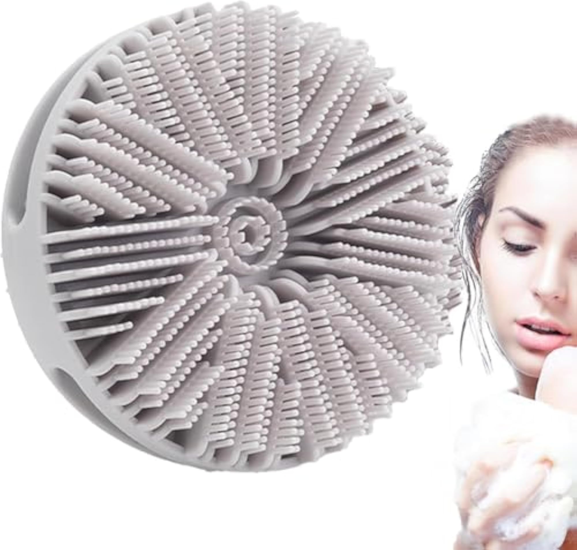 Double Sided Silicone Shower Brush for Gentle Exfoliating