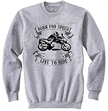 rgv250 parts  teesandengines Men\'s Suzuki RGV250 Born for Speed Grey Sweatshirt Size Small