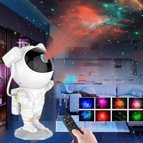 Image of One94Store Astronaut Galaxy Projector Night Light – 360° Rotating Star Nebula Lamp with Remote, Timer & Adjustable Head for Kids Bedroom, Home Decor, Gaming Room & Party Lights