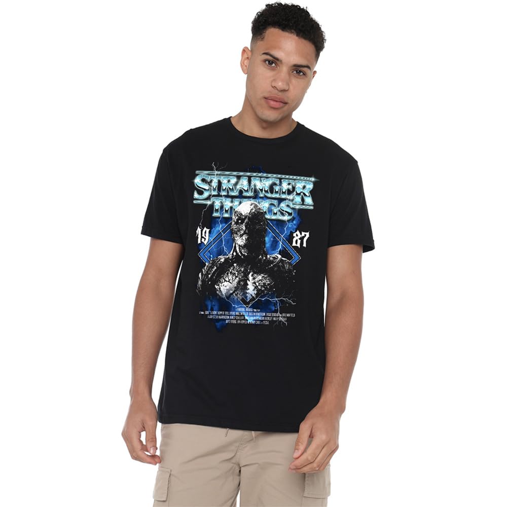 T-shirt Stranger Things Vecna Band en coton durable noir