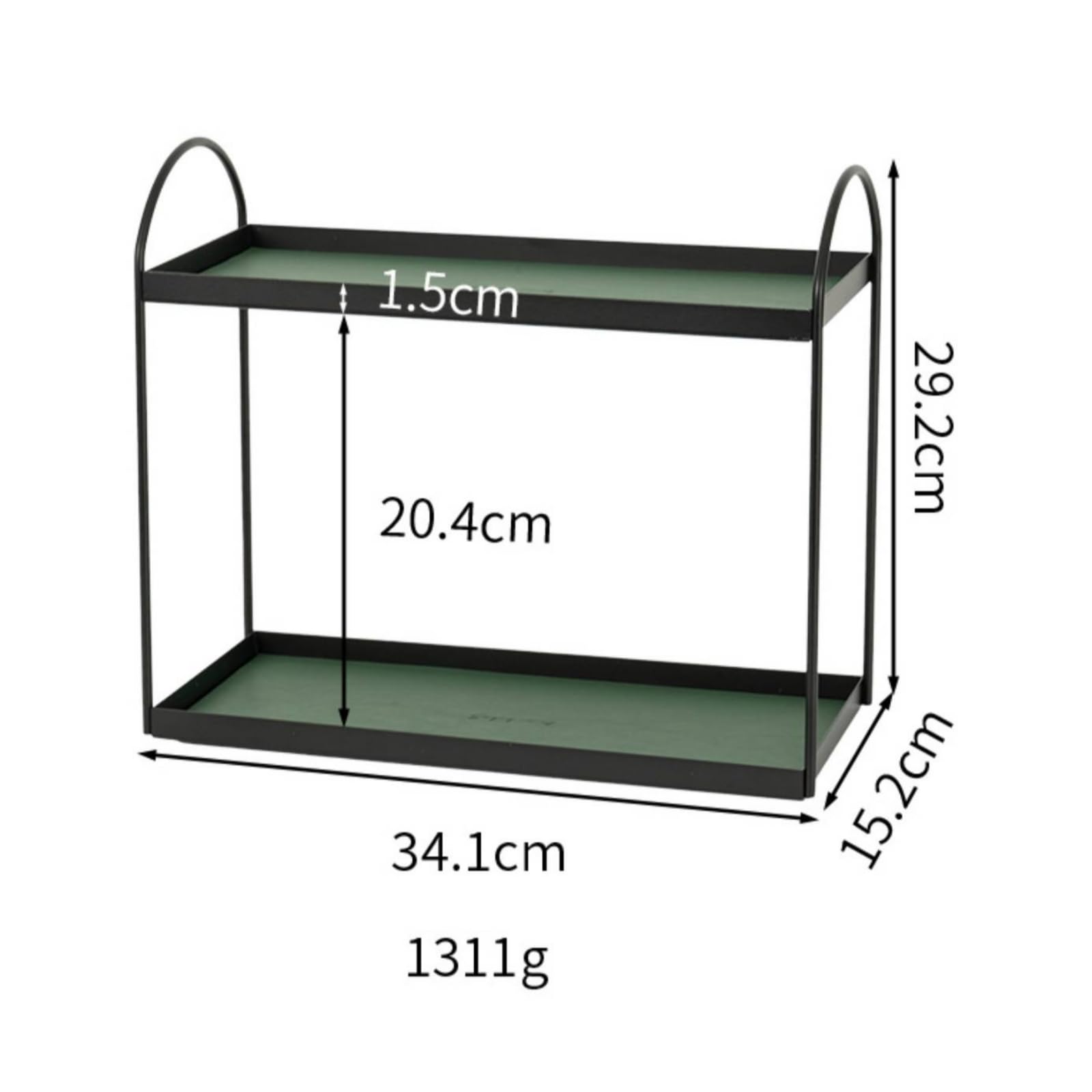 F Fityle Repisa Organizadora Maquillaje y Perfumes con Estructura Resistente Hierro para Vanitorio y Cómoda, Verde, Grande