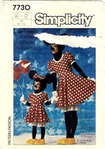 Simplicity 7730 Sewing Pattern Girls Walt Disney's Minnie Mouse Costume ...