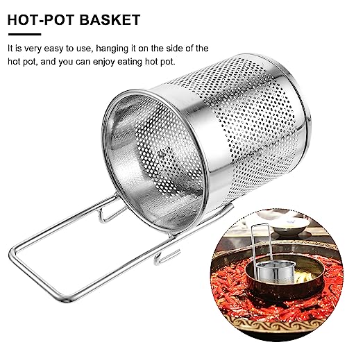 DOITOOL Cesta de macarrão para macarrão – Escumadeira profunda para macarrão espaguete com cabo de m