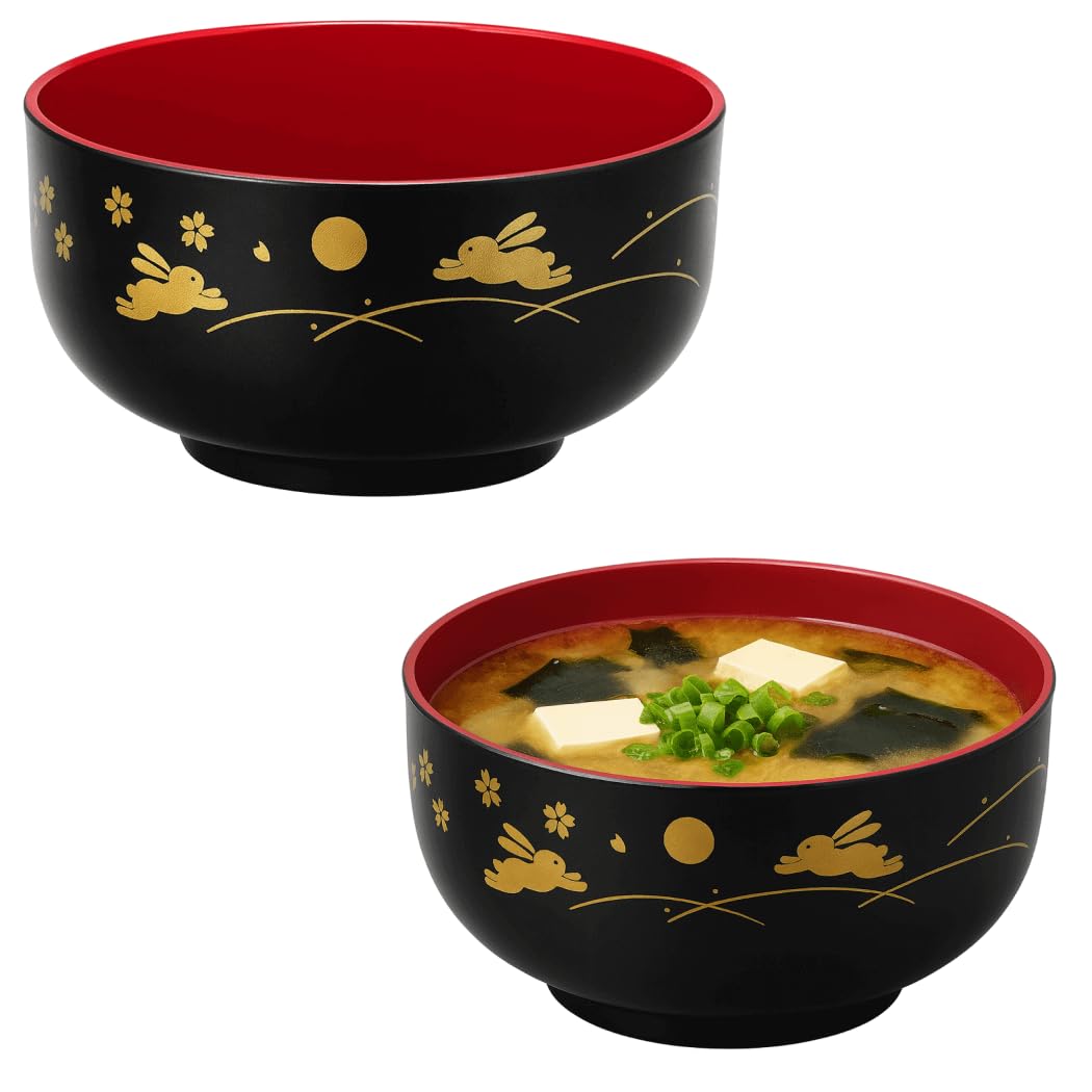 Amazon.com: JapanBargain, 2-Pack Japanese Lacquer Soup Bowls
