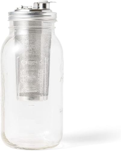 Miniatura 5 de Jarware Cafetera fría y tapa infusora de té para frascos Mason de boca ancha, color negro