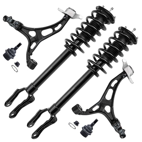 Image of Detroit Axle - Front End Suspension Kit for Jeep 11-15 Grand Cherokee Dodge Durango, 2 Struts and Coil Spring 2 Lower Control Arms 2 Lower Ball Joints 2011 2012 2013 2014 2015 Replacement