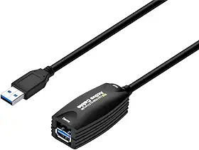 Monoprice Cabo de extensão ativo USB 3.0 macho A para fêmea de 5 metros, preto